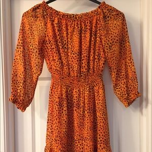 DRESS (S) ADULT - ORANGE ANIMAL PRINT DRESS